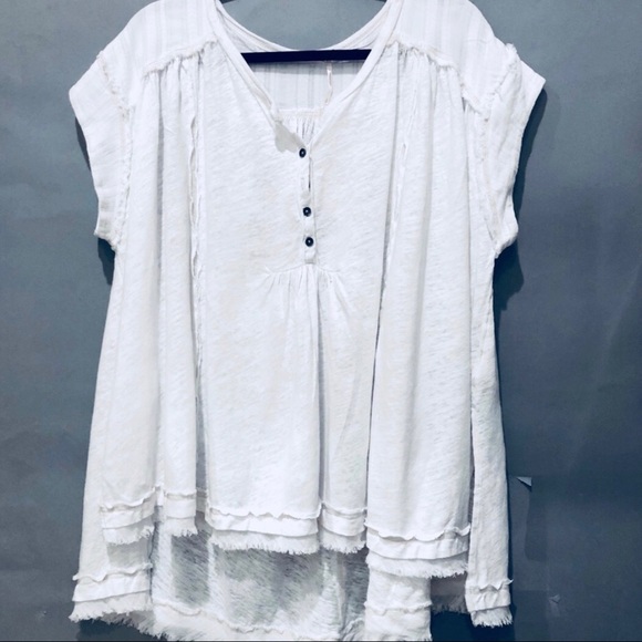 ❗️Top Rated FREE PEOPLE White Aster Henley Top NWT - Picture 4 of 7